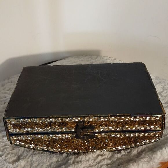 Beaded Iridescent Wood Box  - Picture 5 of 9